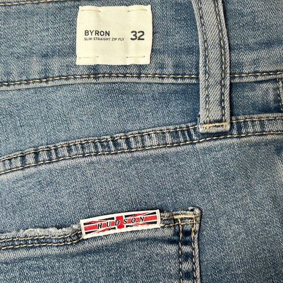 Hudson Byron Denim Jeans Slim Cut Straight Leg Zip Fly 5-Pocket Pants Dungaree - Picture 13 of 16